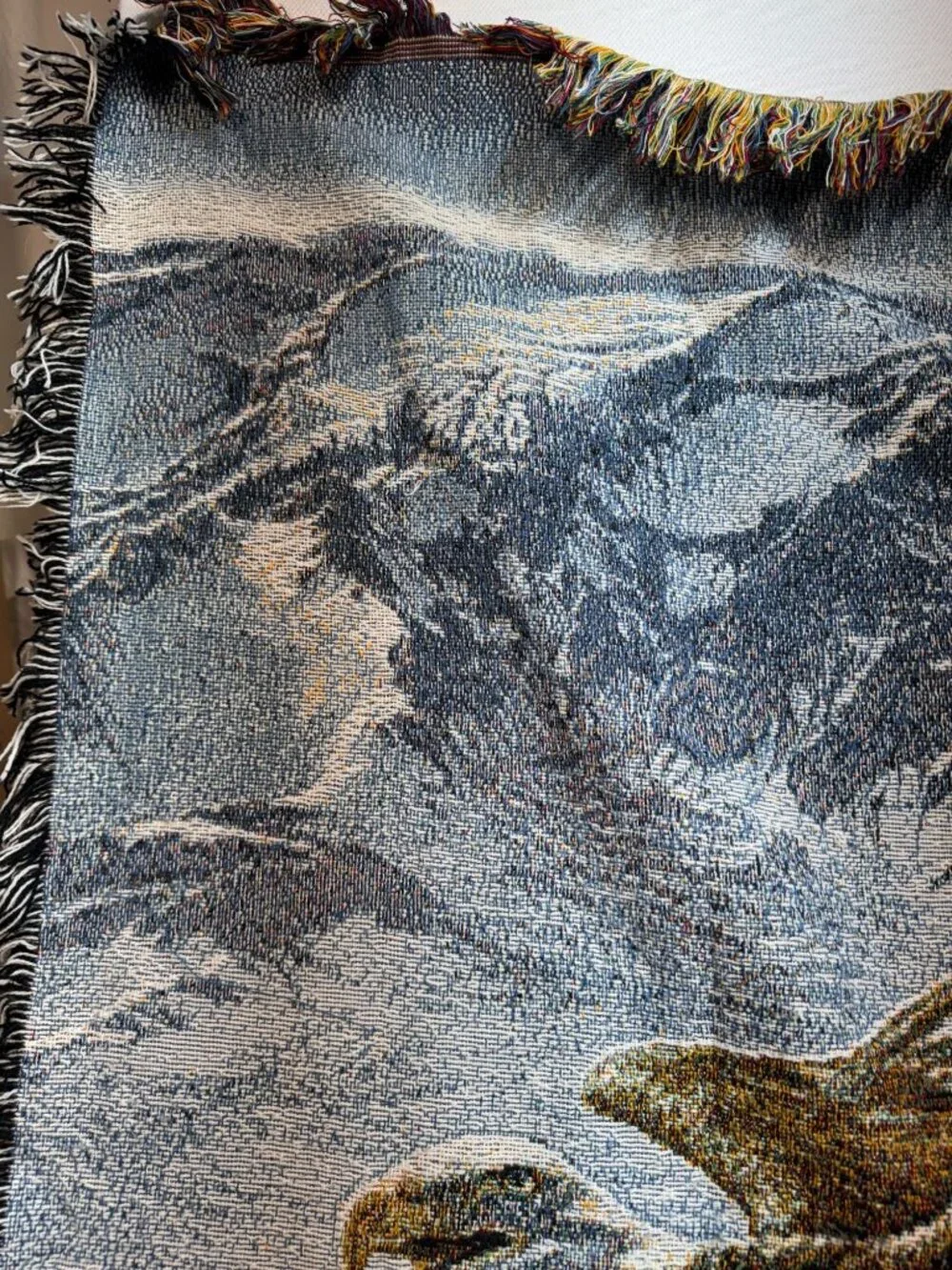 Kromschroeder Alpenglow Bald Eagle Tapestry Throw Blanket Wildlife Farmhouse